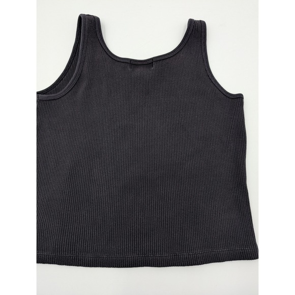 Lauren‎ Ralph Lauren Petite Ribbed Tank Top Black P M 100 Cotton - Picture 11 of 12